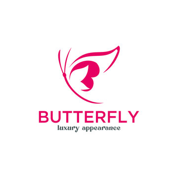 Beauty Butterfly logo Ideas. Inspiration logo design. Template Vector Illustration. Isolated On White Background