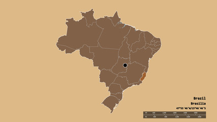 Location of Espírito Santo, state of Brazil,. Pattern