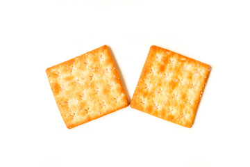 Sugar crackers bread on white background
