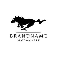 horse running icon vector logo.