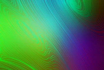 Light Pink, Green vector pattern with curved lines.