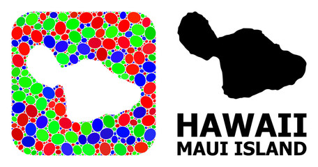 Mosaic Hole and Solid Map of Maui Island