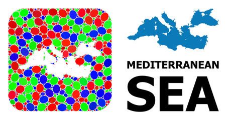 Mosaic Hole and Solid Map of Mediterranean Sea