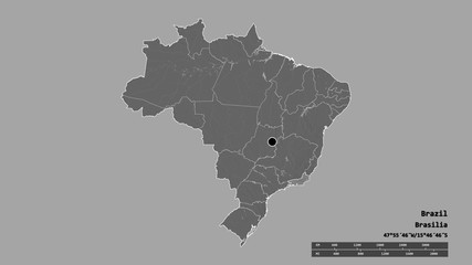 Location of Rio de Janeiro, state of Brazil,. Bilevel