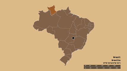 Location of Roraima, state of Brazil,. Pattern