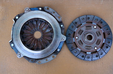Used car clutch set laying on the table