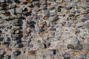 Antique brickwork of 7th century wall