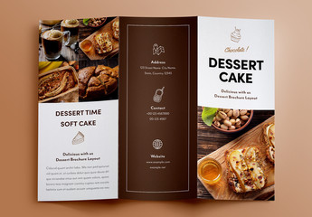 Dessert Menu Trifold Brochure Layout