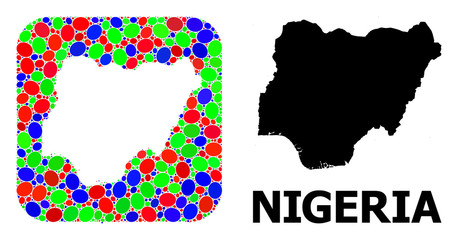 Mosaic Hole and Solid Map of Nigeria