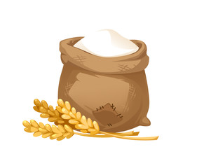 illustration of a sack of flour and wheat ears