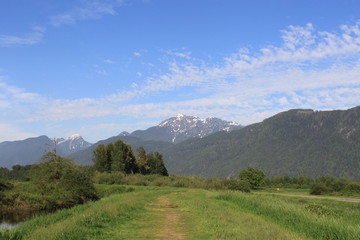 mountain landscape with blue sky