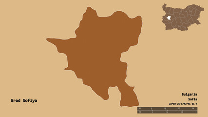 Obraz premium Grad Sofiya, province of Bulgaria, zoomed. Pattern