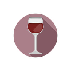 Flat design glass of red vine