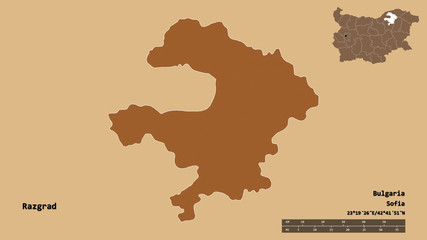 Obraz premium Razgrad, province of Bulgaria, zoomed. Pattern