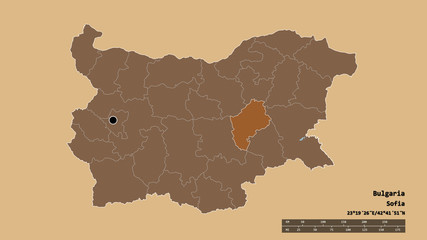 Location of Sliven, province of Bulgaria,. Pattern