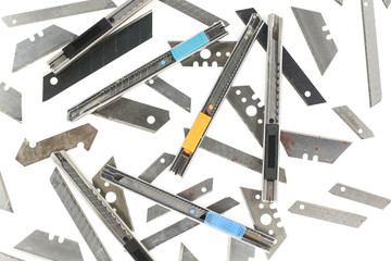 old used rusty cutters with used blades