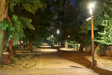 Obraz premium night view of Greek Park in Odessa city, Ukraine, near Potemkin stairs and Primorskiy boulevard