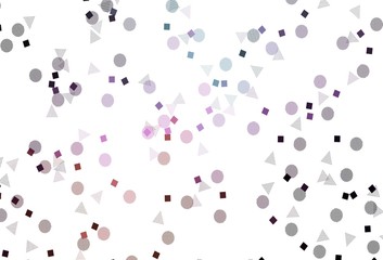 Light Pink, Blue vector backdrop with lines, circles, rhombus.