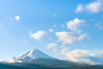 Mt Fuji in a morning from kawaguchiko lake, landmark of japan