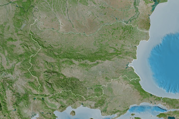 Bulgaria outlined. Satellite