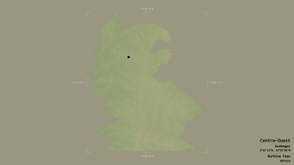 Centre-Ouest - Burkina Faso. Bounding box. Relief