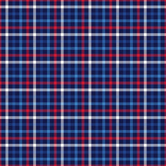 Plaid Seamless Pattern - Patriotic plaid repeating pattern design