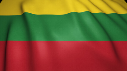 Waving realistic Lithuania flag on background, 3d illustration
