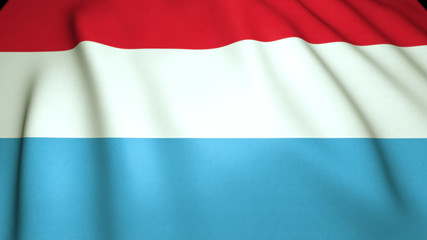 Waving realistic Luxembourg flag on background, 3d illustration