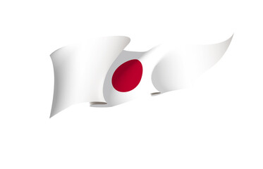 Japan flag state symbol isolated on background national banner. Greeting card National Independence Day of the republic of Japan. Illustration banner with realistic state flag.