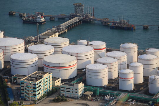 Hong Kong, 2 February 2020: the oil tank of. China Petroleum & Chemical Corporation or Sinopec.  is a Chinese oil and gas enterprise based in Beijing, China.