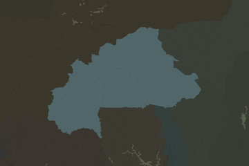 Burkina Faso. Neighbourhood desaturated. Administrative