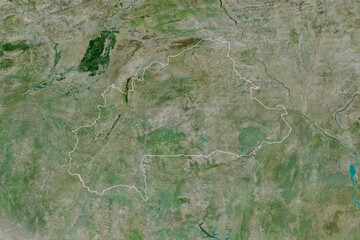 Burkina Faso outlined. Satellite