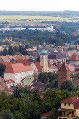 Fototapeta na wymiar View of the town Koszeg from the Suleiman hill in Hungary
