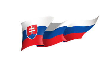 Slovakia flag state symbol isolated on background national banner. Greeting card National Independence Day of the Slovak Republic. Illustration banner with realistic state flag.