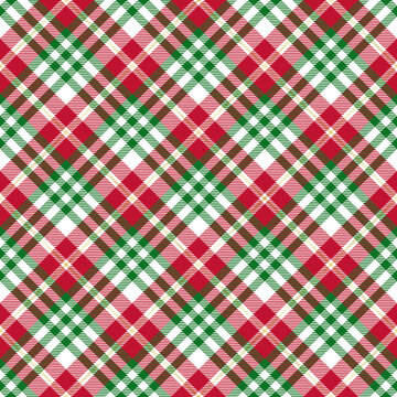 Christmas Plaid Seamless Pattern - Winter holiday plaid repeating pattern design with gold foil texture accents
