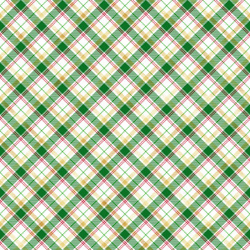 Christmas Plaid Seamless Pattern - Winter holiday plaid repeating pattern design with gold foil texture accents
