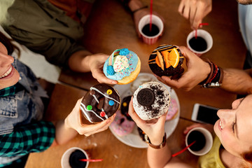 Toasting with donuts!