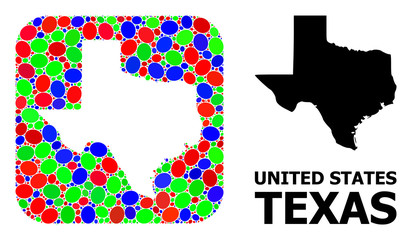 Mosaic Hole and Solid Map of Texas State