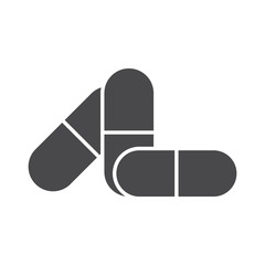medicine capsules prescription silhouette icon design