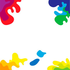 Vivid illustration of watercolor shapeless figures in the corners of the frame. 