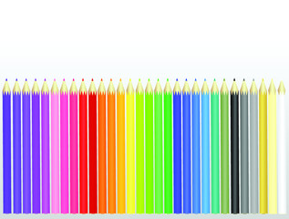 Obraz premium Color pencils 3D set vector.