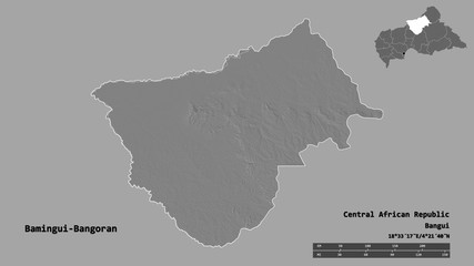 Bamingui-Bangoran, prefecture of Central African Republic, zoomed. Bilevel