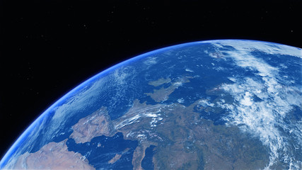 West Europe from space. Photo realistic 3D render.