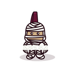 Cute Punk mummy Halloween mascot design illustration