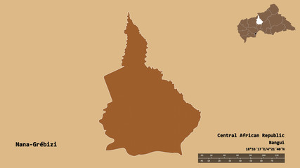Nana-Grébizi, economic prefecture of Central African Republic, zoomed. Pattern