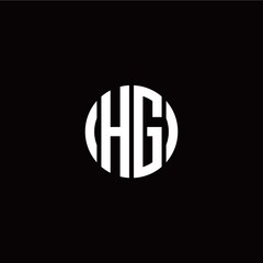 initial H G letter with circle style logo template vector