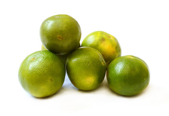 Ripe mandarin citrus isolated tangerine mandarine orange on white background. 