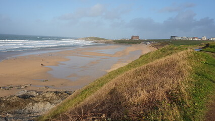 Fototapeta na wymiar Beach landscape overlooking the town