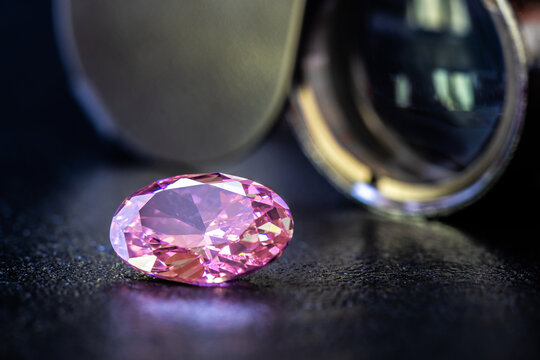 Natural Genuine Mined Pink Sapphire Oval Cutting Shape Gemstone On Black