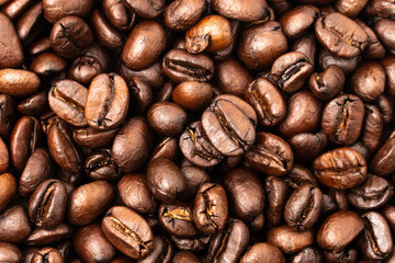 Fototapeta premium roasted coffee beans, can be used as a background..